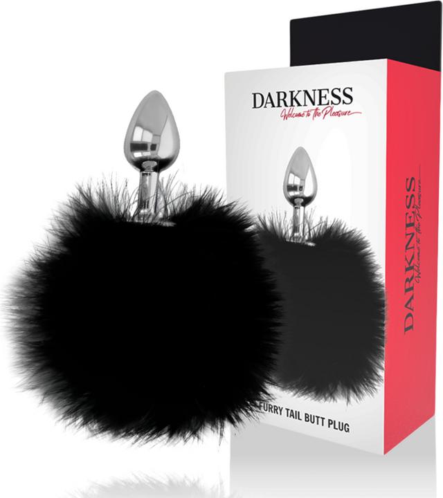 Image du produit Darkness Plug anal en métal avec queue de lapin noire