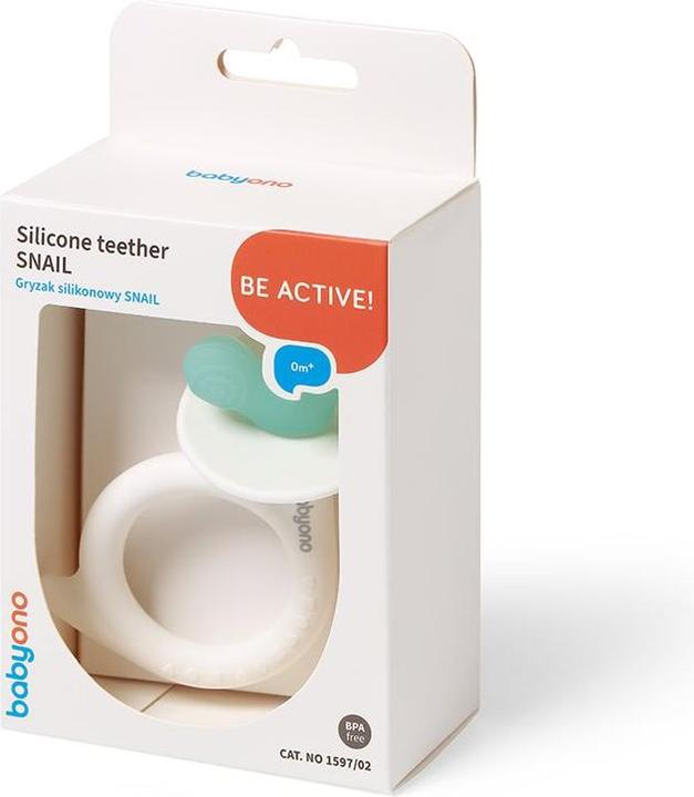 Image du produit Memorysolution anneau de dendition en silicone snail blanc/vert 0M+
