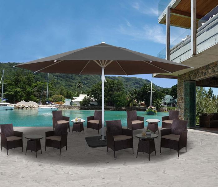 Actual product image Mendler Parasol Meran II, gastronomy market umbrella, Ø 5m polyester/aluminium pole white 28kg - anthracite
