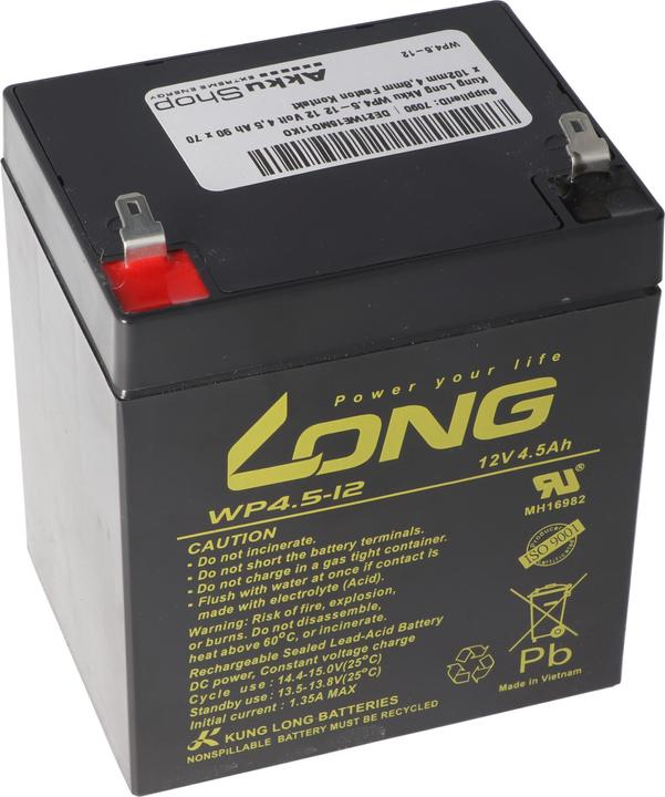 Kung Long Akku WP4.5-12, 4,8mm Faston Kontakt (12 V, 4.50 Ah)