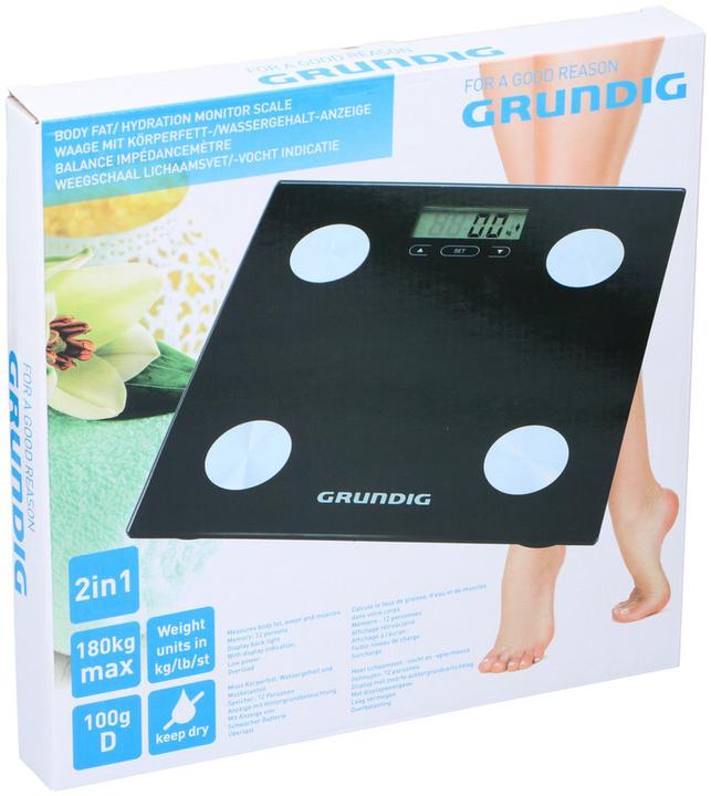 Image du produit Grundig elektroniczna waga łazienkowa, analiza masy ciała, BMI, do 180 kg (180 kg)