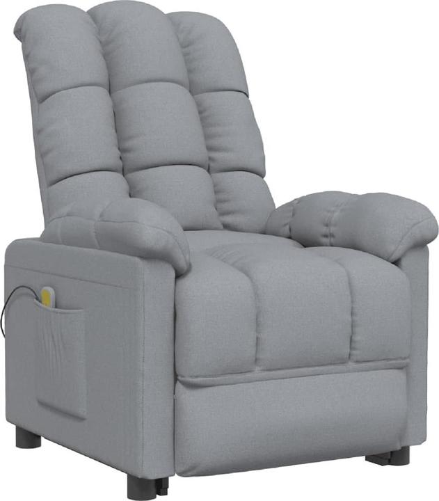 Produktbild VidaXL Massagesessel Fernsehsessel Relaxsessel Sessel Liegesessel Hellgrau Stoff