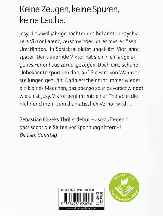 Image du produit Die Therapie (Allemand, Sebastian Fitzek, 2006)