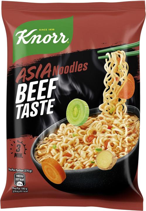 Image du produit Knorr Asia Noodles Beef Taste Sachet, Nouilles Asiatiques Snack, prêtes en 3 minutes seulement (70 g)
