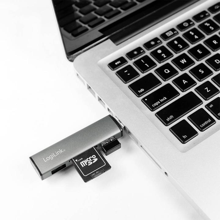 Image du produit LogiLink Lecteur de cartes USB 3.2 Hub 2-port grey (USB-A, 4 Ports)