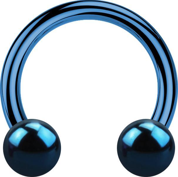 Produktbild Star Piercing Micro Circular Barbell Innengewinde dunkelblau mit zwei Kugeln (Titan G23)