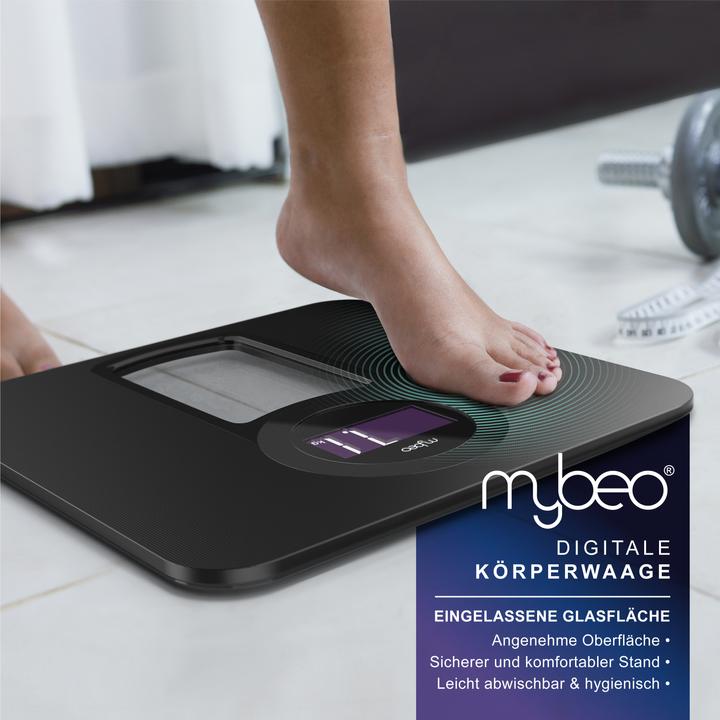 Actual product image Mybeo Digital Body Scale, Bathroom Scale with 6 mm Safety Glass, Glass Personal Scale with LCD Display (150 kg)