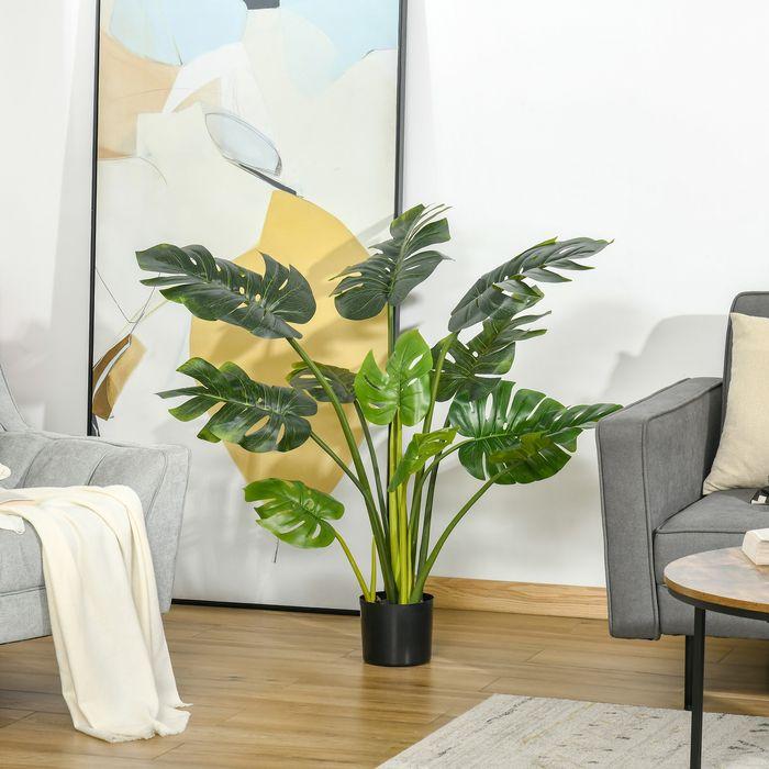 Produktbild Swisshandel24 Zimmerpflanze Kunstpflanze Büropflanze Dekopflanze 110 cm Kunststofftopf für drinnen und draussen (110 cm)