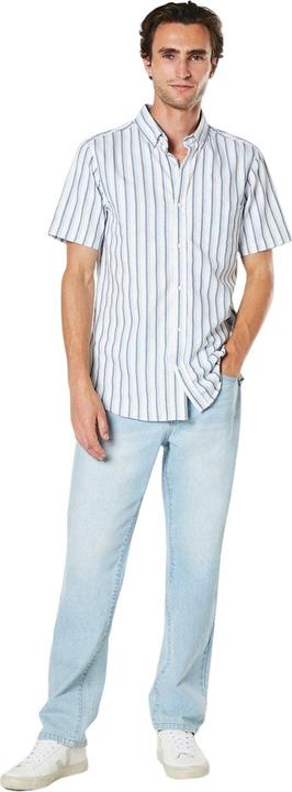 Actual product image Universal Textiles Mens Twin Stripe Oxford Short-Sleeved Shirt (M)