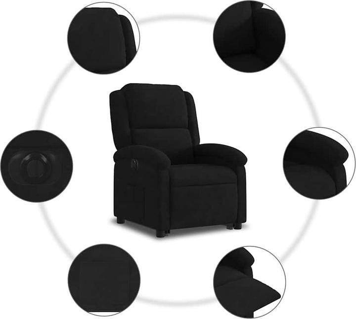 Produktbild VidaXL Relaxsessel Aufstehhilfe Fernsehsessel Liegesessel Sessel Schwarz Samt