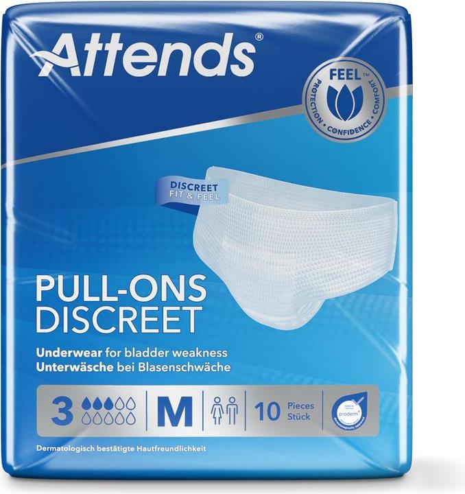 Image du produit Attends Pull Ons 3 Discreet M btl 10 pcs (10 x, M)
