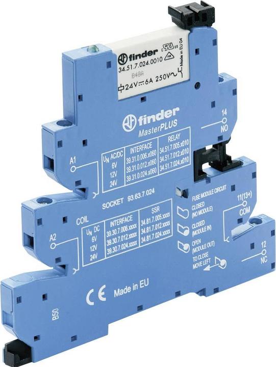 Finder 39.31.7.220.0060 Koppelrelais 220 V/DC 6 A 1 Wechsler 1 St.