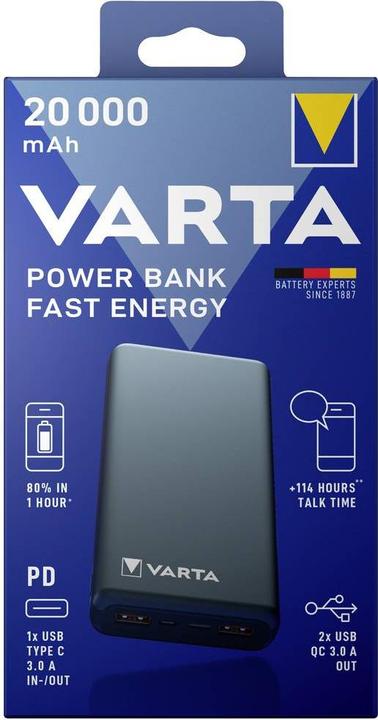 Immagine prodotto Varta Fast Energy (20000 mAh, 18 W, 74 Wh)