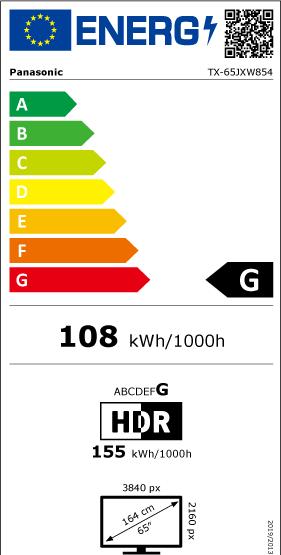 Energie-Label Panasonic TX-65JXW854 (65", LCD, 4K, 2021)