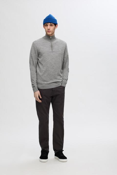 Actual product image Selected Homme Slhtray Ls Knit Merino Half Zip Noos (M)