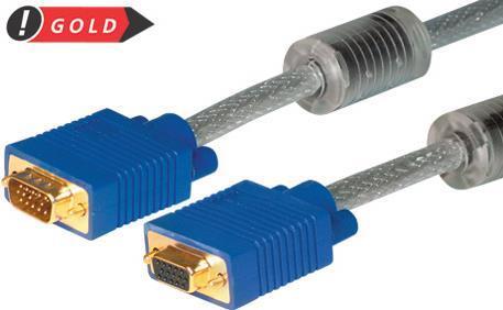 Image du produit Tecline Câble d'écran S-VGA haute qualité, plaqué or, 15 broches HD D-Sub mâle/femelle, 20,0 m Câble (20 m, VGA)