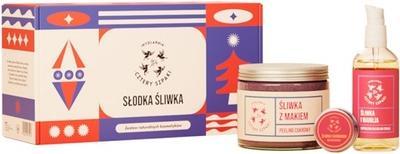 Mydlarnia Cztery Szpaki Süsses Pflaumen-Zuckerpeeling 250ml, Pflaumen-Kardamom-Lippenbalsam 15ml, Super Light