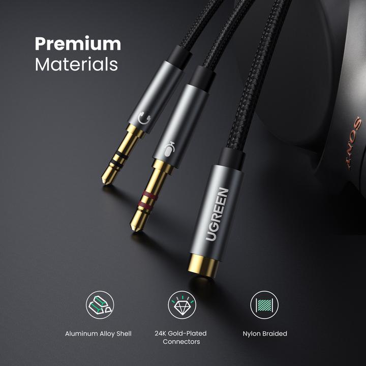Immagine prodotto Ugreen Splitter Y per microfono e cuffie con jack da 3,5 mm (0.20 m, Connettore da 3,5 mm (AUX))