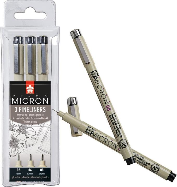 Actual product image Sakura Pigma Micron (Black, 3 x)