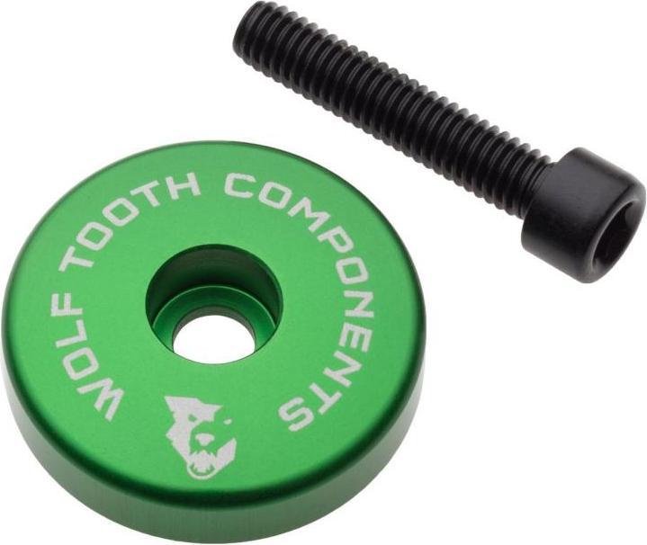 Produktbild Wolf Tooth Ultralight Ahead-Kappe, integrierter 5mm Spacer, 1 1/8", green