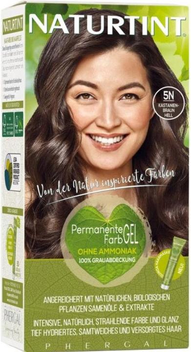 Actual product image Naturtint Permanent Hair Color Gel 5N Chestnut Brown Light Without Ammonia (5N Chestnut brown light without ammonia)
