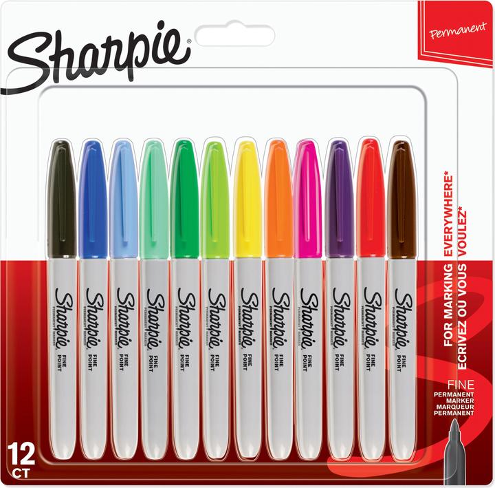 Produktbild Sharpie Permanent Marker (Farbig assortiert, 1 mm, 12 x)