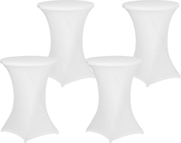 Image du produit Arti Casa 4er-Set Weisse Stehtischhusse für Tische bis 115cm, Ø 90cm