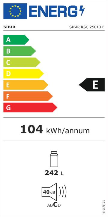Label énergétique Sibir KSC25010 (242 l)