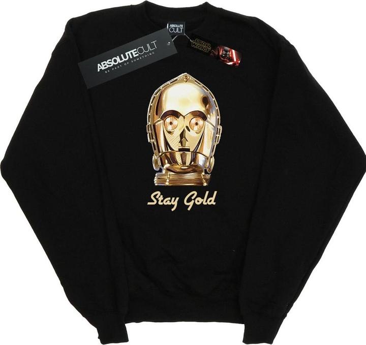 Actual product image Star Wars Mens The Rise Of Skywalker C-3PO Stay Gold Sweatshirt (M)