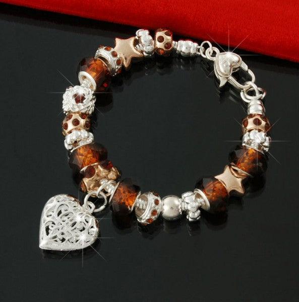 Produktbild Hermex Armband versilbert mit Charm / 19 x Beads Perle - 20cm (20 cm, Metalllegierung)