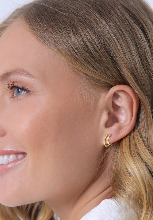 Image du produit Elli Boucles d'oreilles Demi-créoles Double rangées Boucles d'oreilles Femme Couleur Or (Laiton)