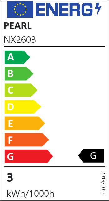 Energie-Label Pearl LED-Spot aus High-Tech-Kunststoff (E27, 3 W, 200 lm, 1 x, A)