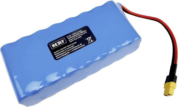 Image du produit Reely Modèle de batterie (LiIon) 6.4V 12Ah Nombre de cellules : 12 2.5 C Racingpack XT60 (6.40 V, 12000 mAh)