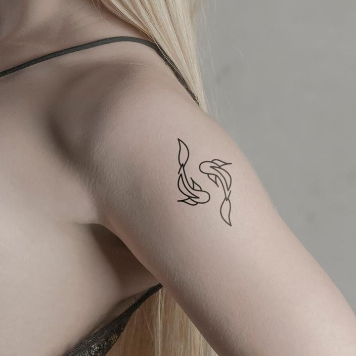 Actual product image minink Temporary tattoo - Opposite fish