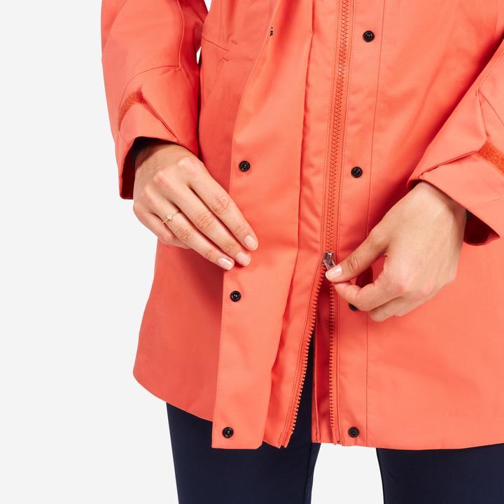 Produktbild Tribord Women’s long waterproof raincoat - Sailing 500 brick (XS)
