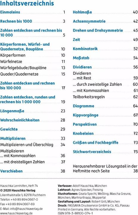 Produktbild Mathe trainieren 4. Klasse (Deutsch, Adolf Hauschka, 2021)