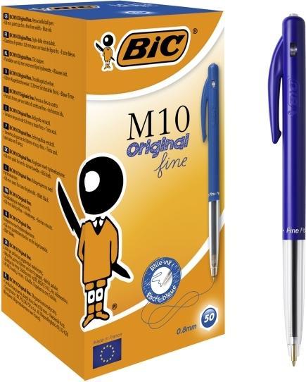 Actual product image Bic Kuglepen Clic blå Fine M10 51600 - (50 pcs.) (Blue, 50 x)