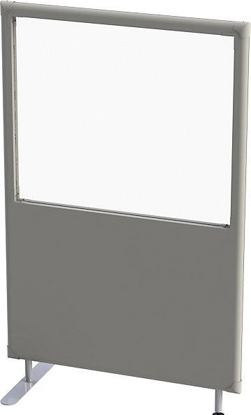 Produktbild eurokraft pro Schallschutz-Trennwand, Paneel mit Fenster, Höhe 1600 mm, Breite 1000 mm, grau (1000 x 1500 mm)
