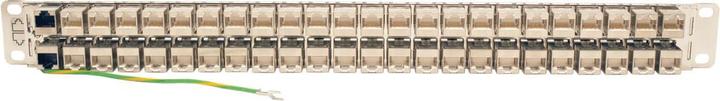 Actual product image Eaton 48-Port 1U Rack-Mount STP Shielded Cat6a Feedthrough Patch Panel RJ45 Ethernet TAA (USB 1.0)