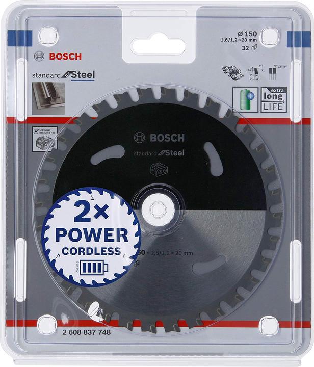 Actual product image Bosch Professional Zubehör PRO Steel cordless circular saw blade, 150 x 1.6 x 20 mm