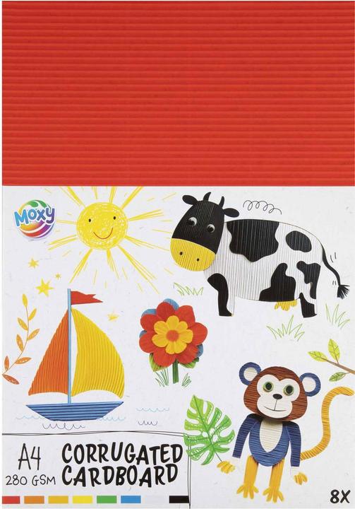 Immagine prodotto Grafix Gerippter Bastelkarton A4, 8 Blatt, 8 Farben (8 x)