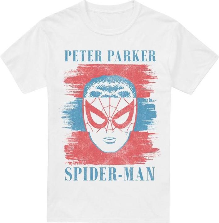 Actual product image Spiderman Mens Peter Parker Striped T-Shirt (M)