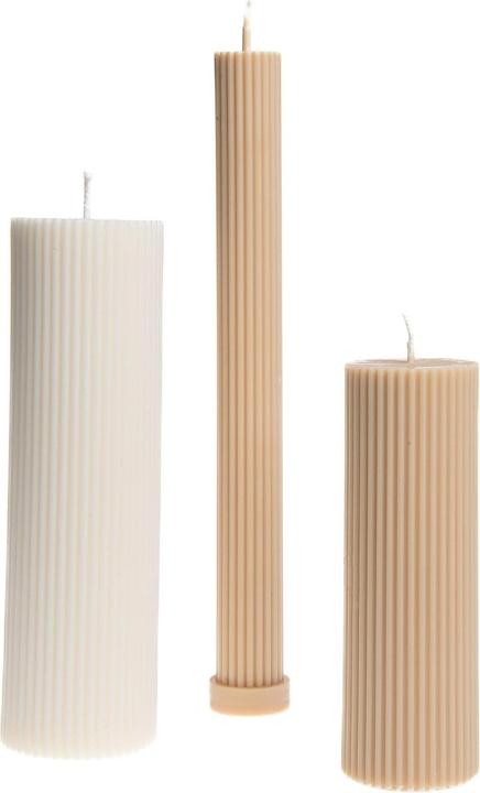 Image du produit Santabarbara Interior Design Bougie Long Pillar 3 x 26 cm, Nude (1 pcs)