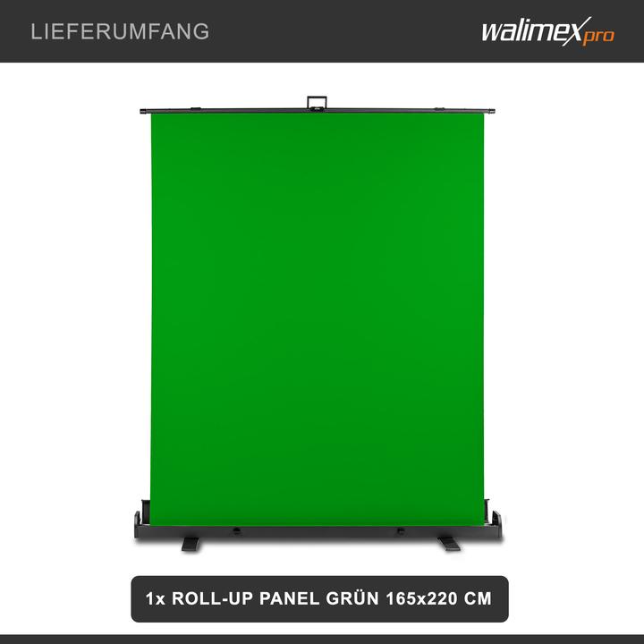 Actual product image Walimex pro Roll-up panel background green 165x220 (176.50 cm, 226 cm)