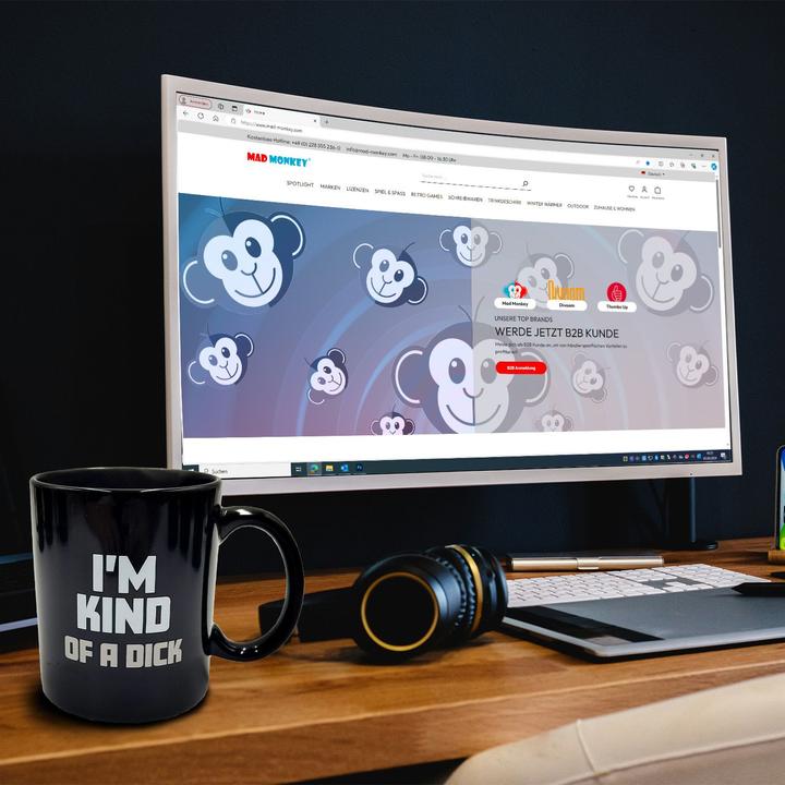 Image du produit Mad Monkey Tasse Kind of a Dick avec changement de couleur par la chaleur (300 ml, 1 x)
