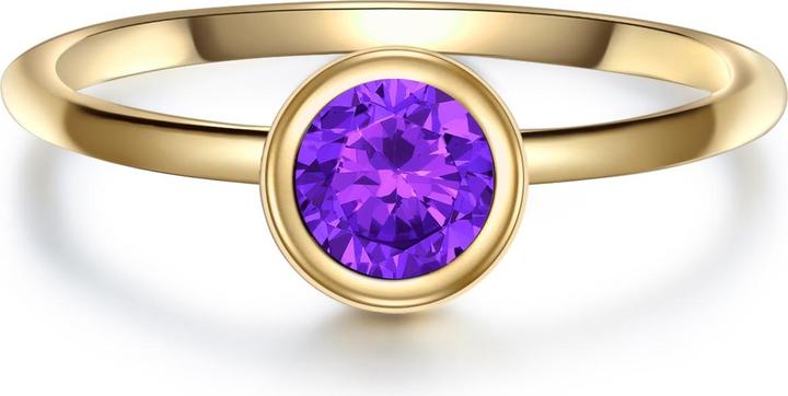 Actual product image Glanzstücke München Ladies Sterling Silver Amethyst Yellow Gold - 28681 (56, 925 Silver)
