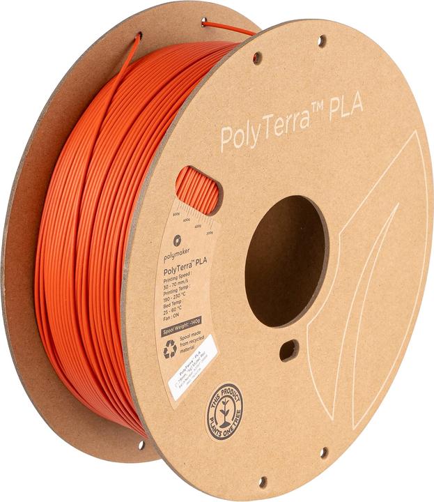 Actual product image Polymaker PolyTerra PLA (PLA, 1.75 mm, Red)