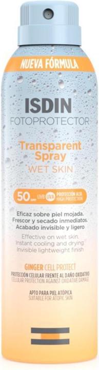 Image du produit Isdin Photo Protection Spray Transparent Peau Mouillée Spf 50 250ml (Spray solaire, SPF 50, 250 ml)