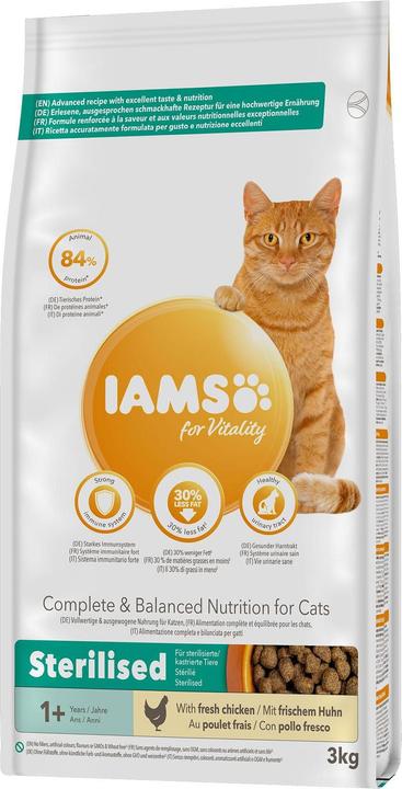 Actual product image Iams for Vitality Sterilised with Chicken (Senior, Adult, 1 pcs., 3000 g)