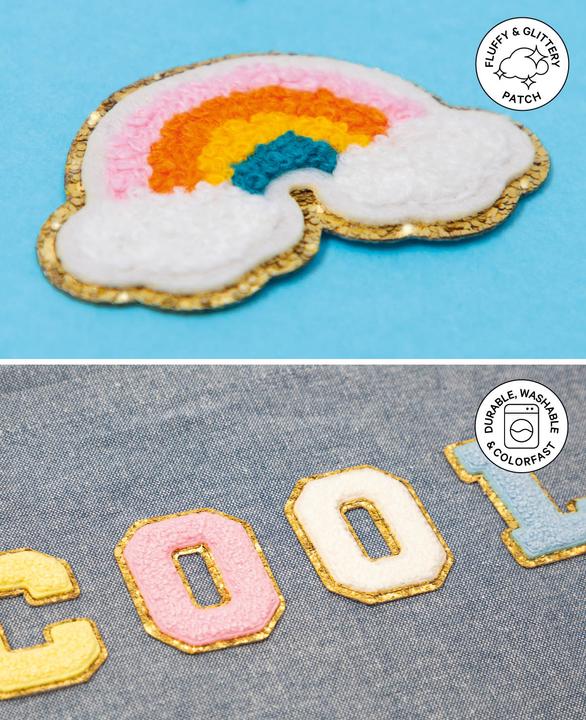 Actual product image I Am Creative Iron on patch rainbow patch (3 x)
